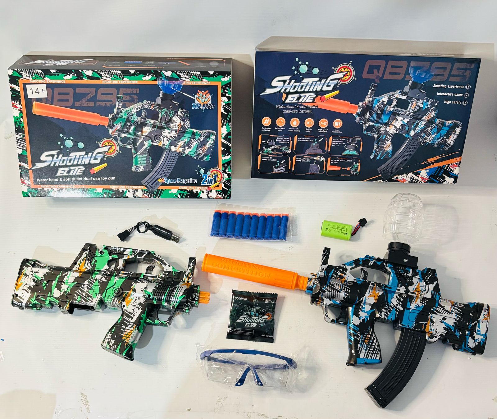 Ametralladora hidrogel y nerf 2 en 1